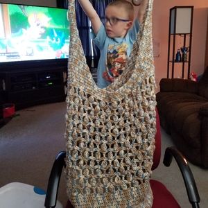 Handmade crochet reusable grocery bag